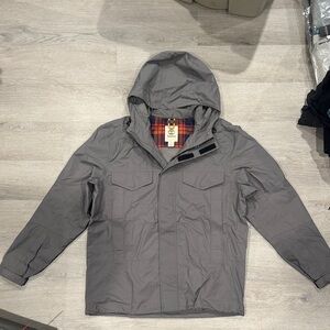 Timberland Gray Hooded Raincoat for Men